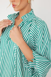 DANILL Blouse Green Stripe