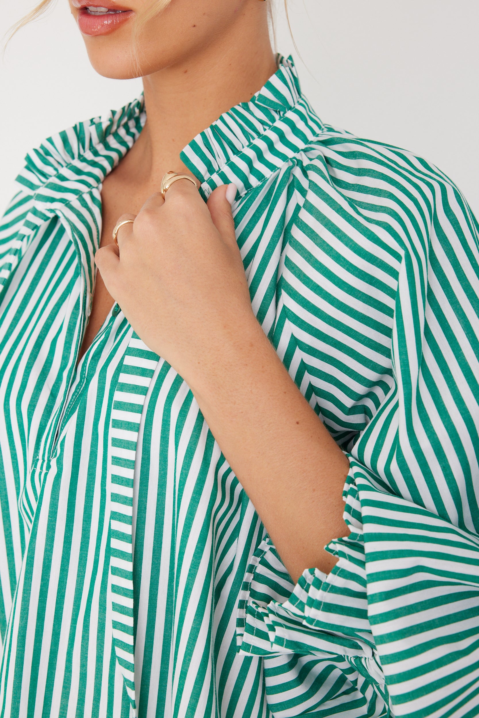 DANILL Blouse Green Stripe