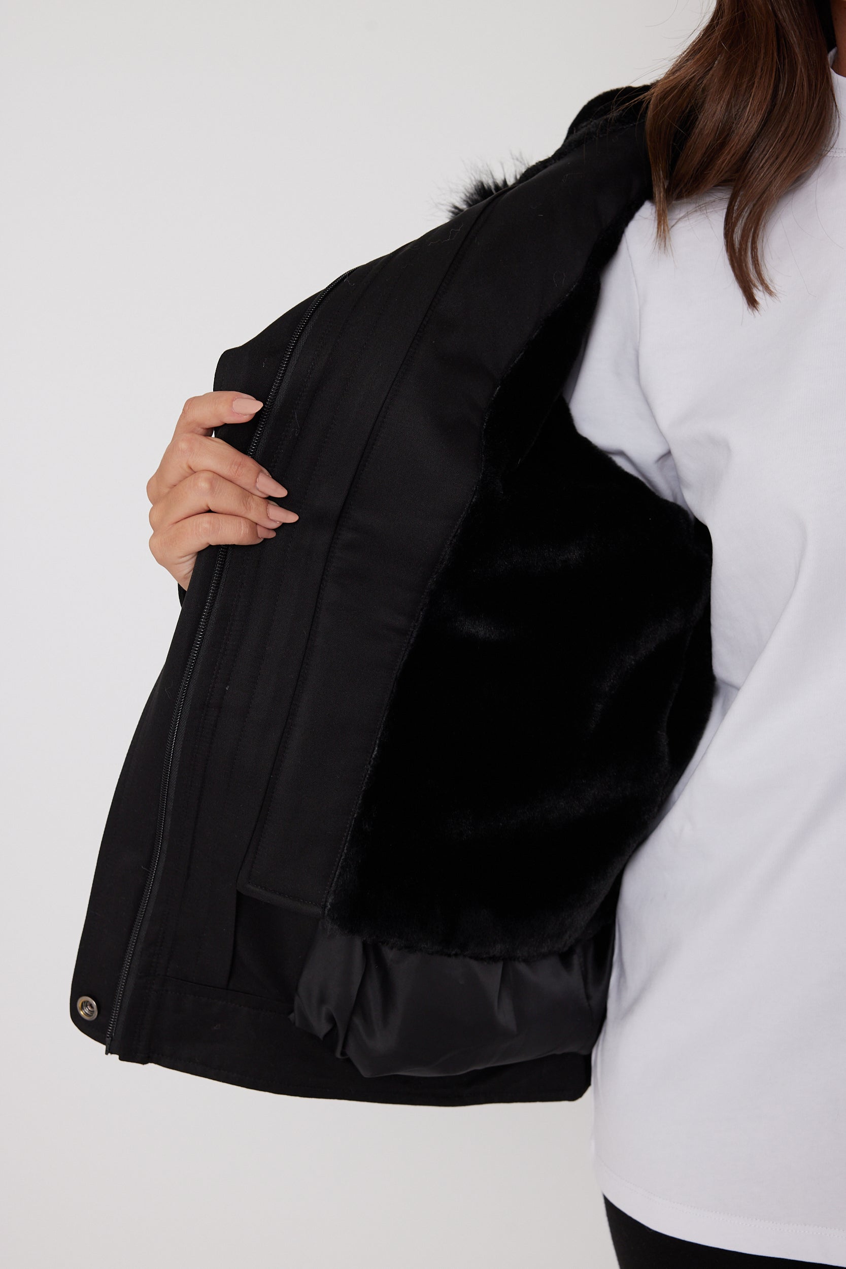 LENNOX Faux Jacket Black