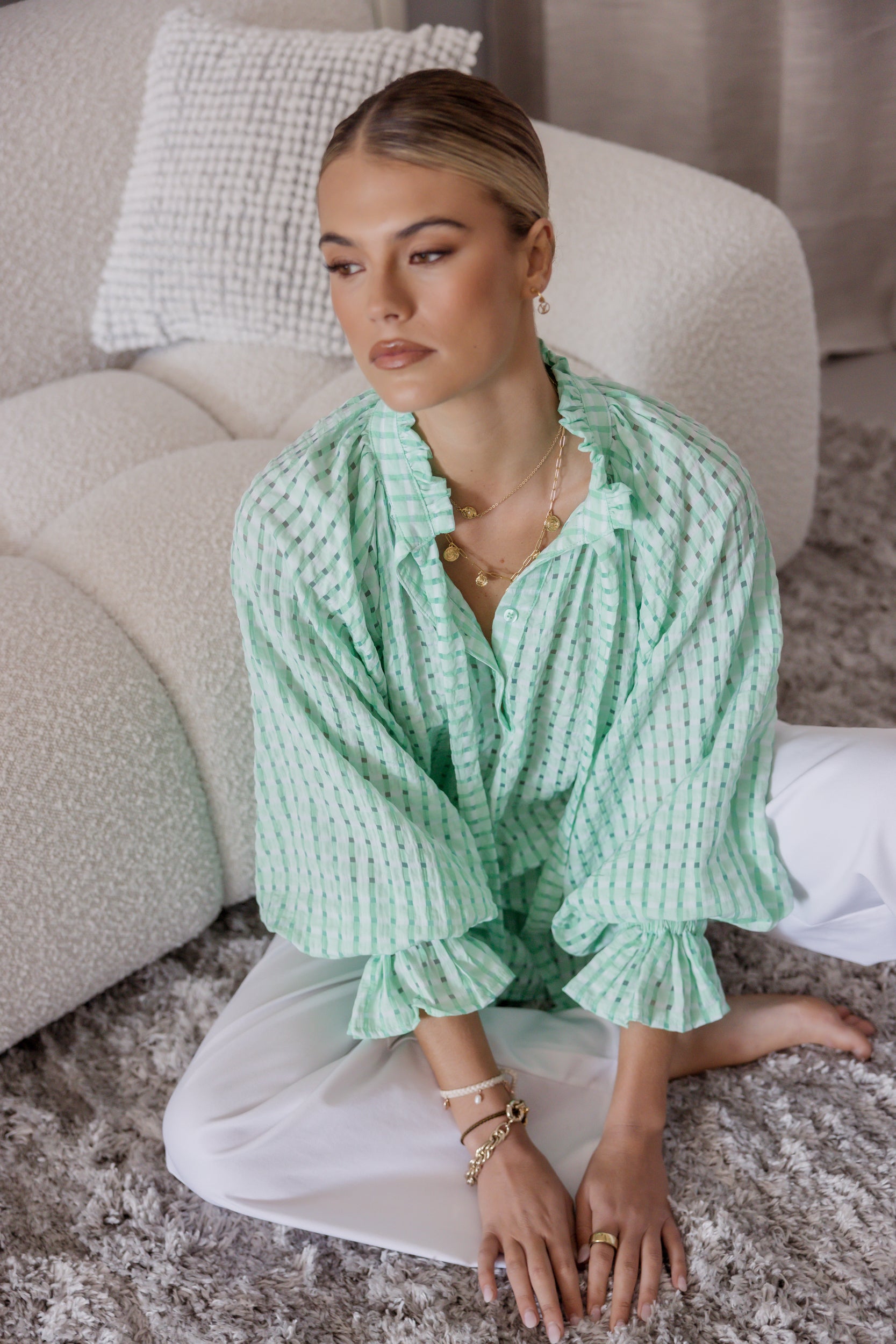 DANILL Blouse Chequer Green