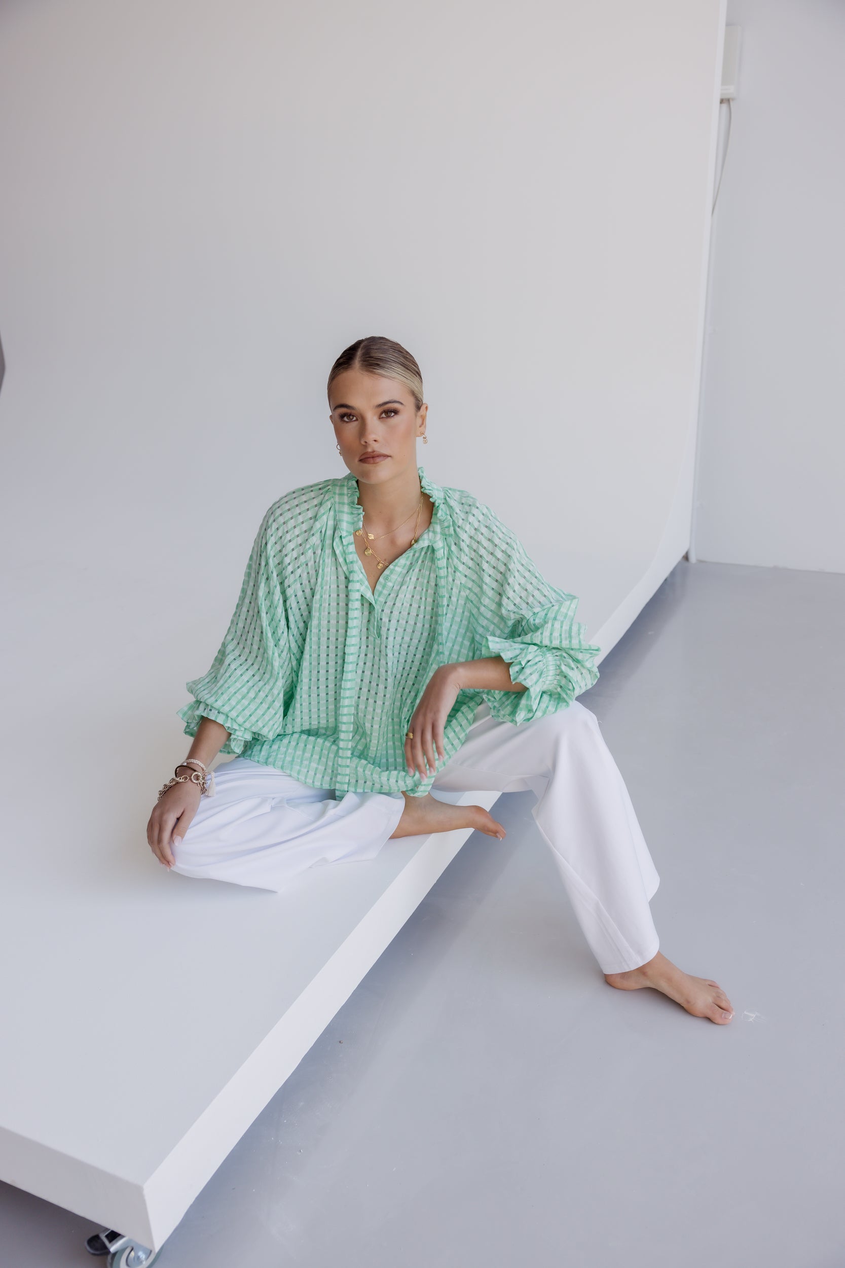 DANILL Blouse Chequer Green