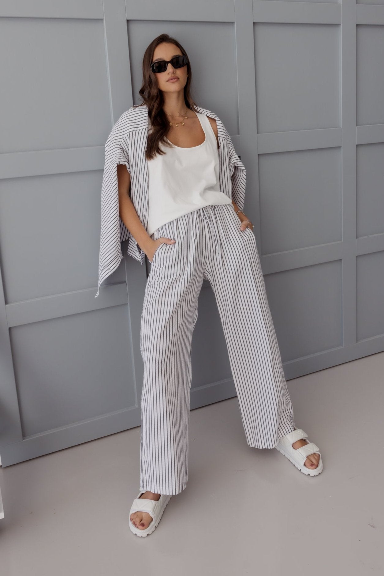 SPLINTA Pants White Stripe