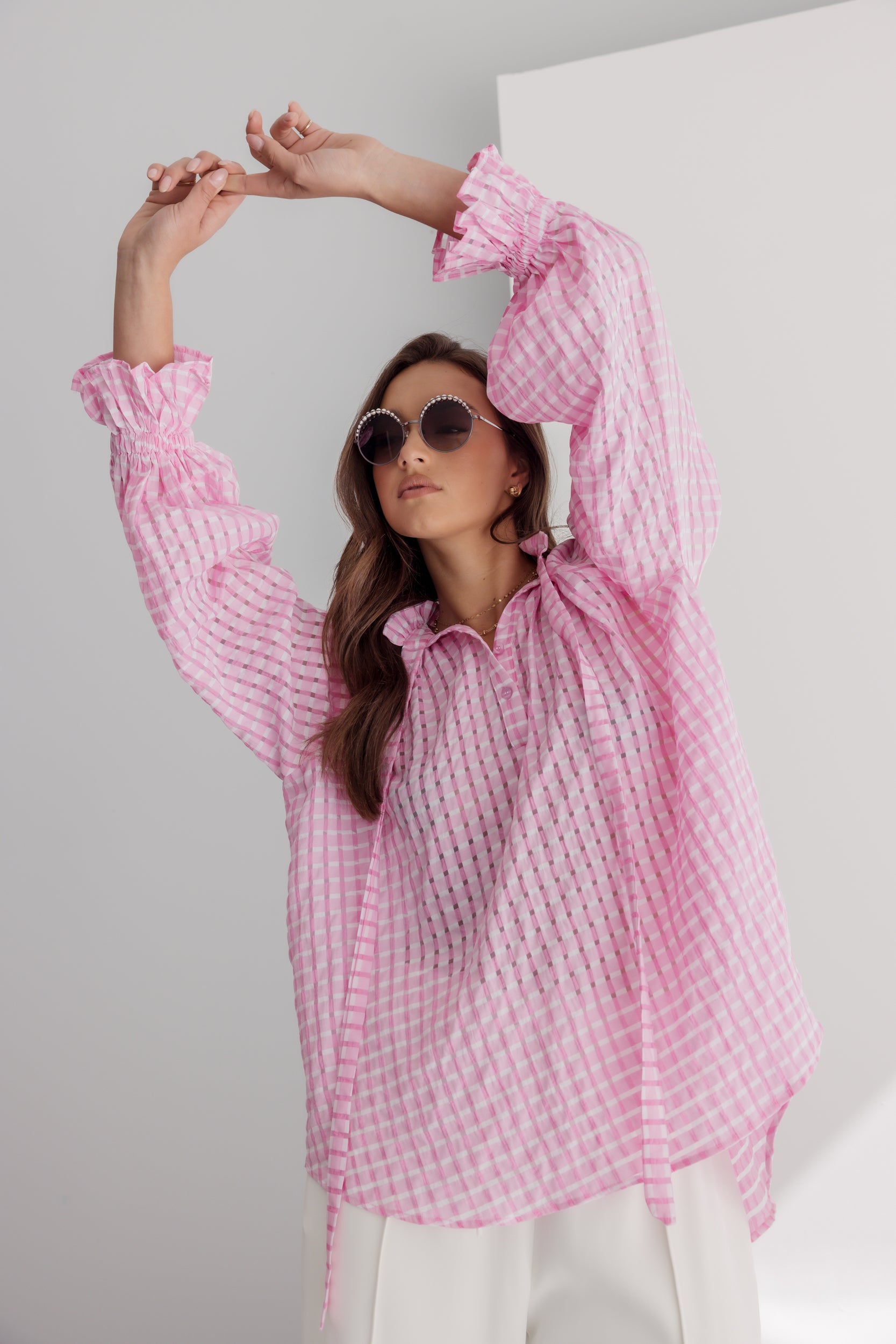 DANILL Blouse Chequer Pink