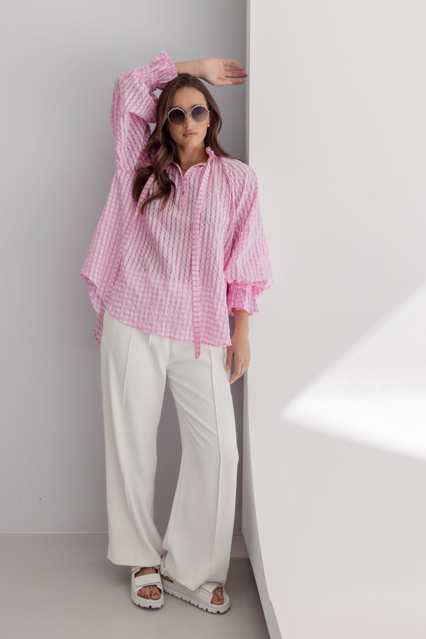 DANILL Blouse Chequer Pink