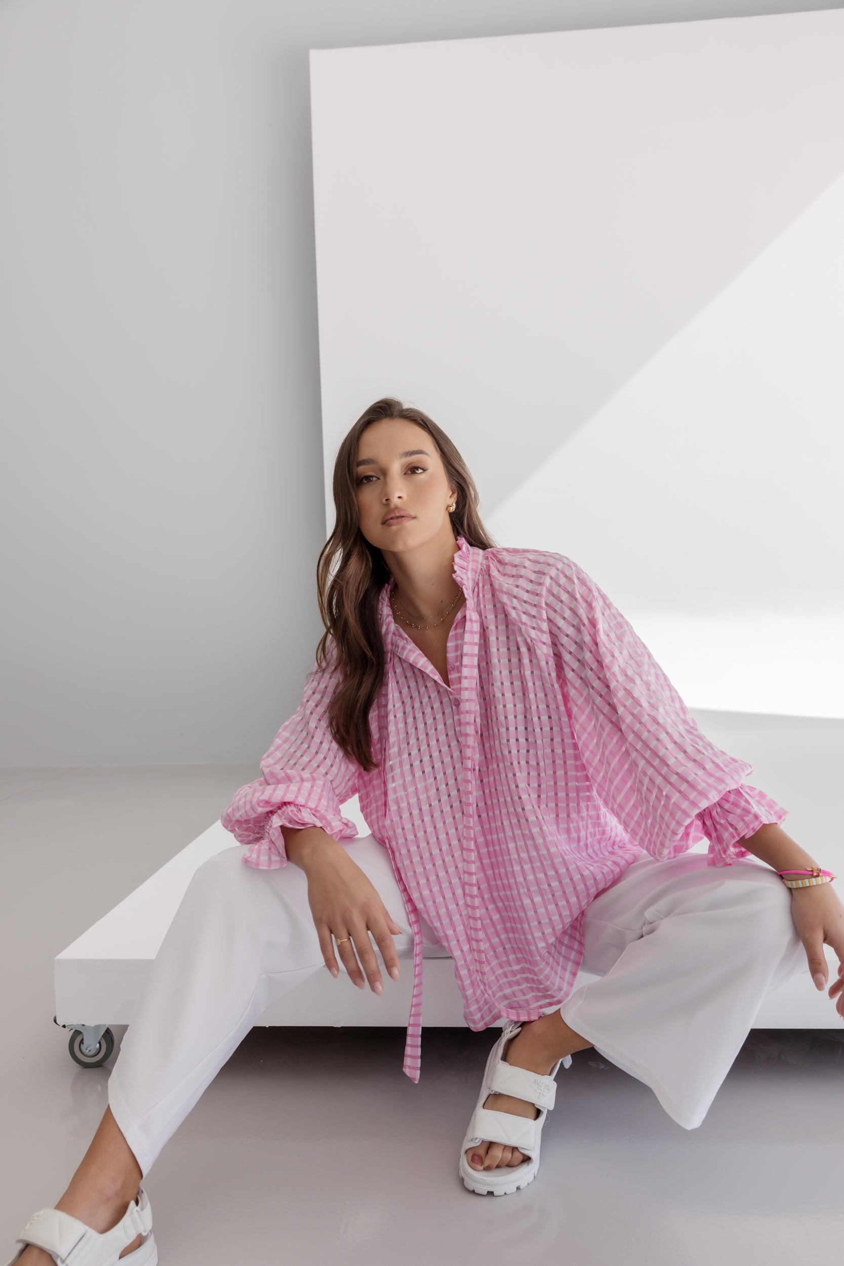 DANILL Blouse Chequer Pink