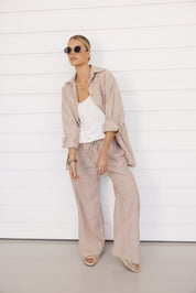 SPLINTA Pants Beige Stripe