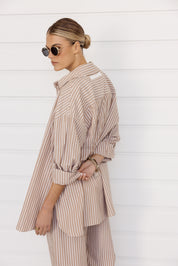 MARCO Shirt Beige Stripe