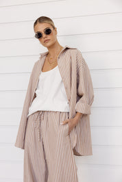 MARCO Shirt Beige Stripe