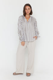 DANILL Blouse Taupe Stripe