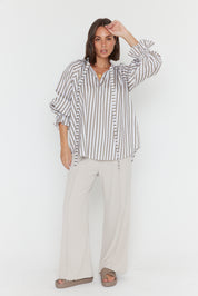 DANILL Blouse Taupe Stripe