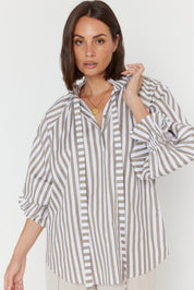 DANILL Blouse Taupe Stripe