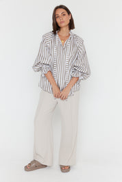 DANILL Blouse Taupe Stripe