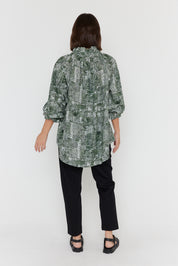 MEEKA Blouse Emerald Textured Print
