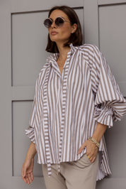 DANILL Blouse Taupe Stripe