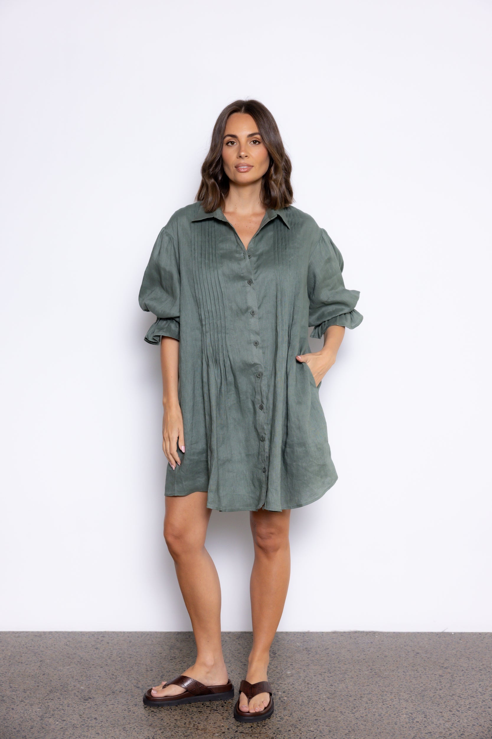 BERKEN Dress Dusty Green
