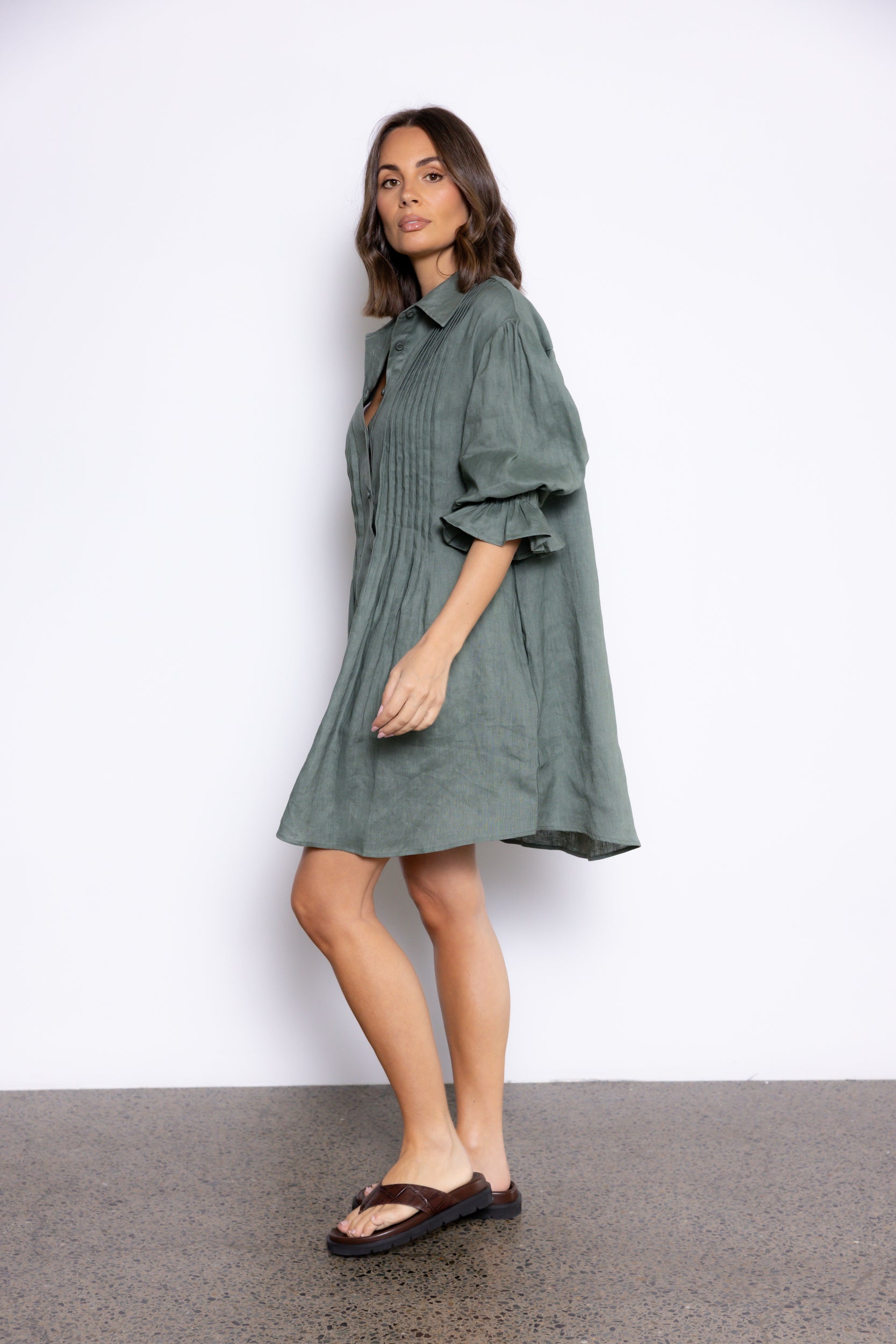 BERKEN Dress Dusty Green