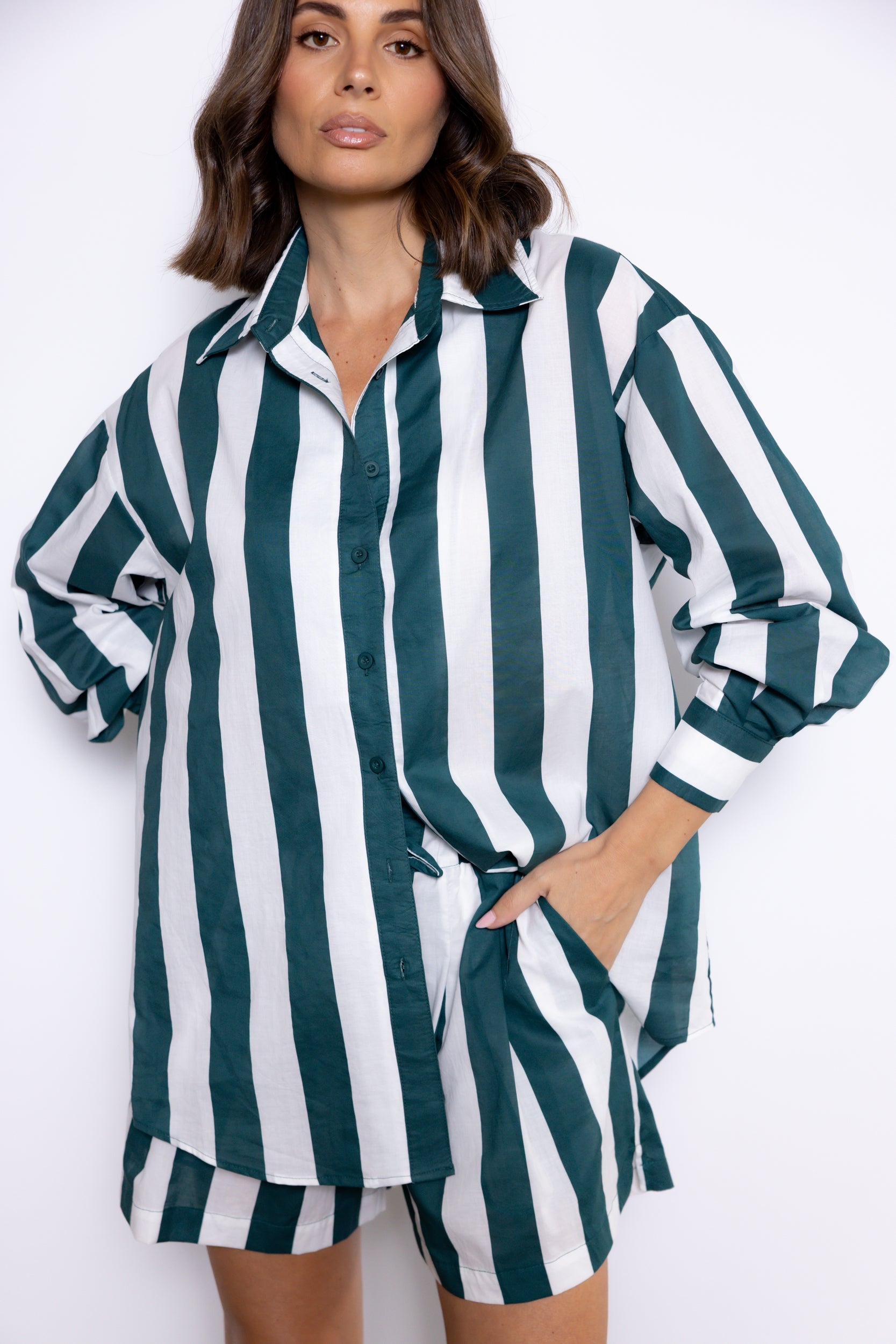 PLUTO Shirt Green Stripe