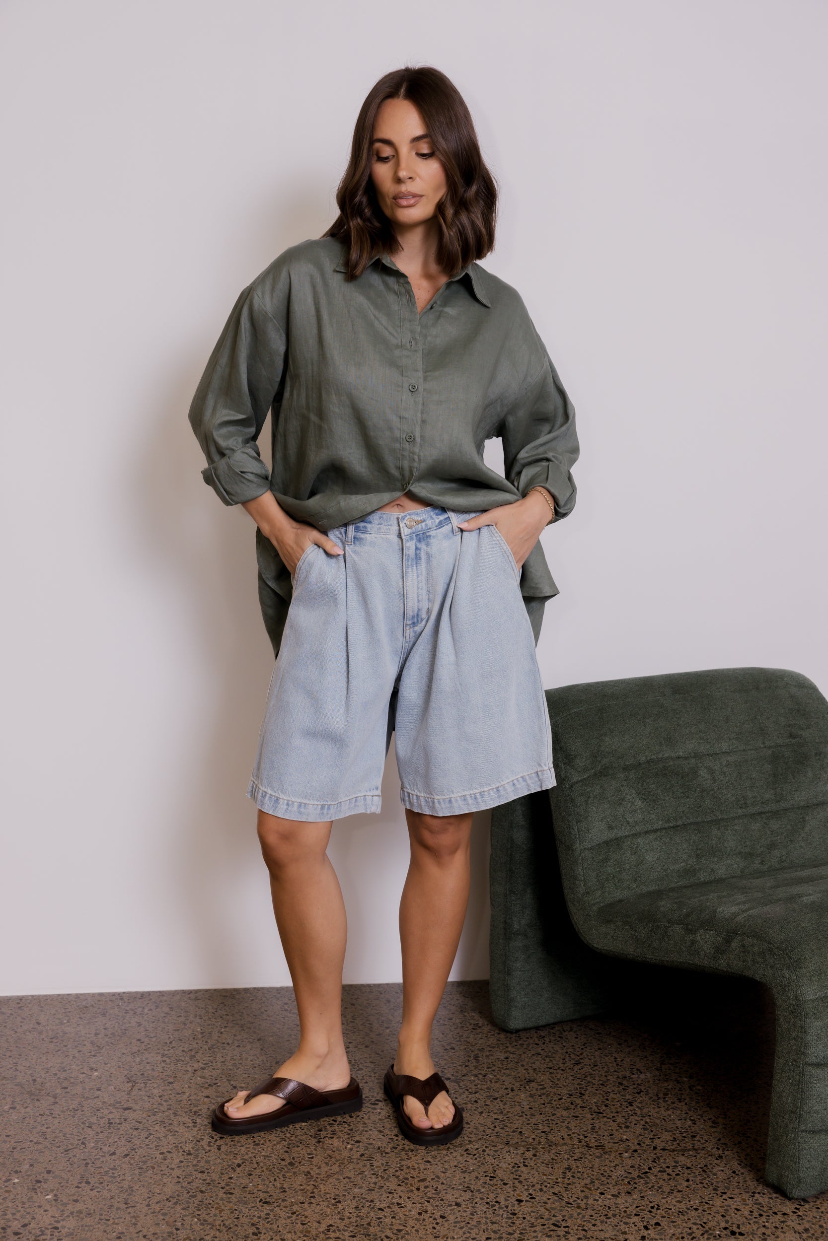 HARVEY Shorts Light Blue Wash Denim