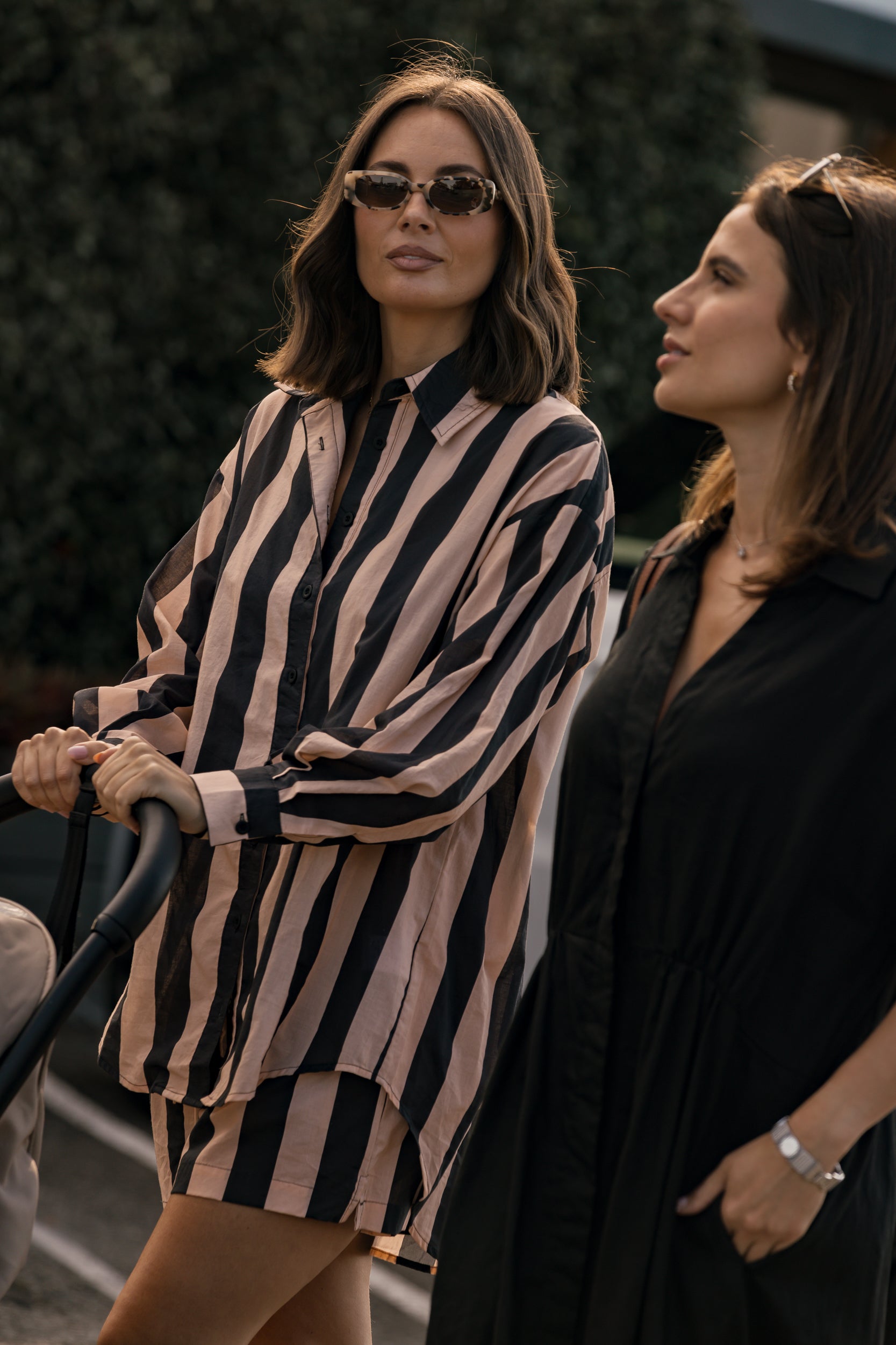 PLUTO Shirt Navy & Peach Stripe