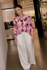 KRISTOS Shirt Pink Textured Print