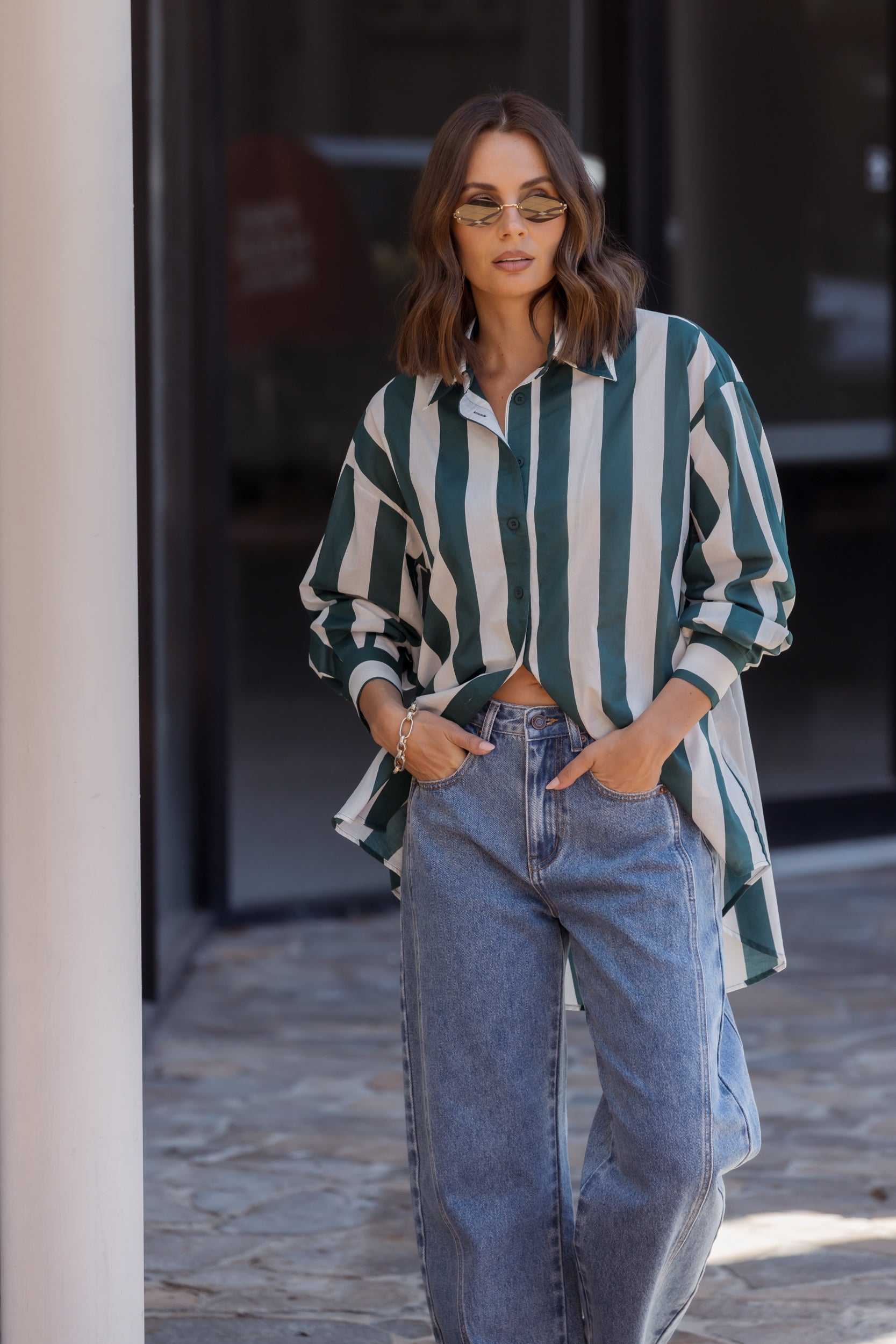 PLUTO Shirt Green Stripe