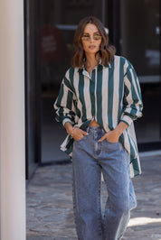 PLUTO Shirt Green Stripe