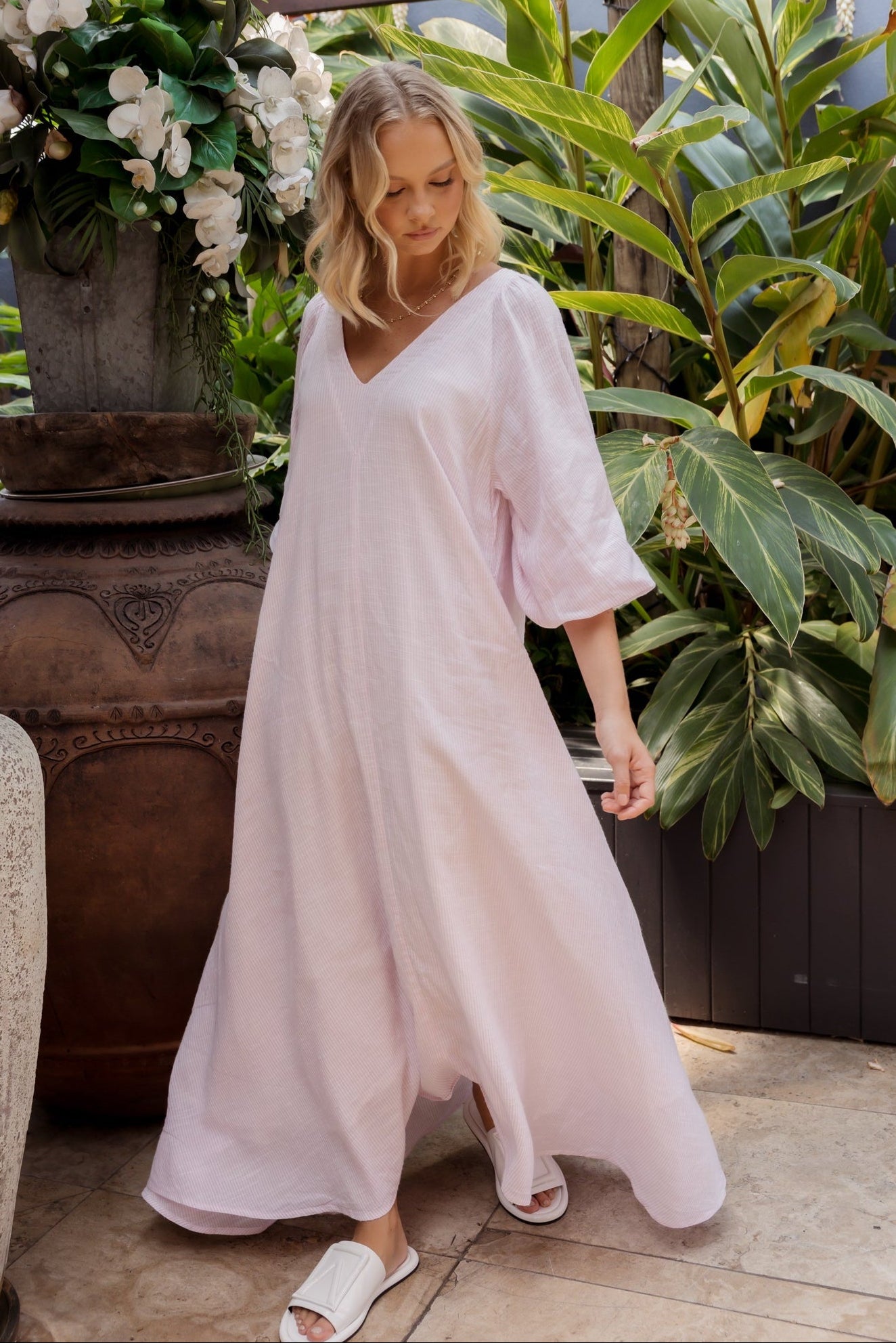 MADERO Dress Pink Stripe