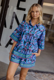 RISE Shirt Navy Floral Print