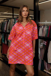 AURA Dress Pink Blur Print