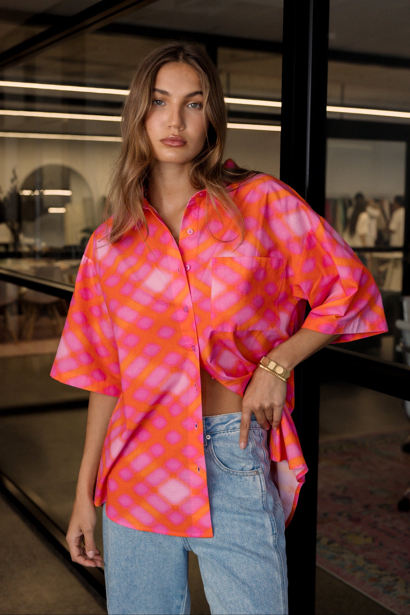 ROGUE Shirt Pink Blur Print