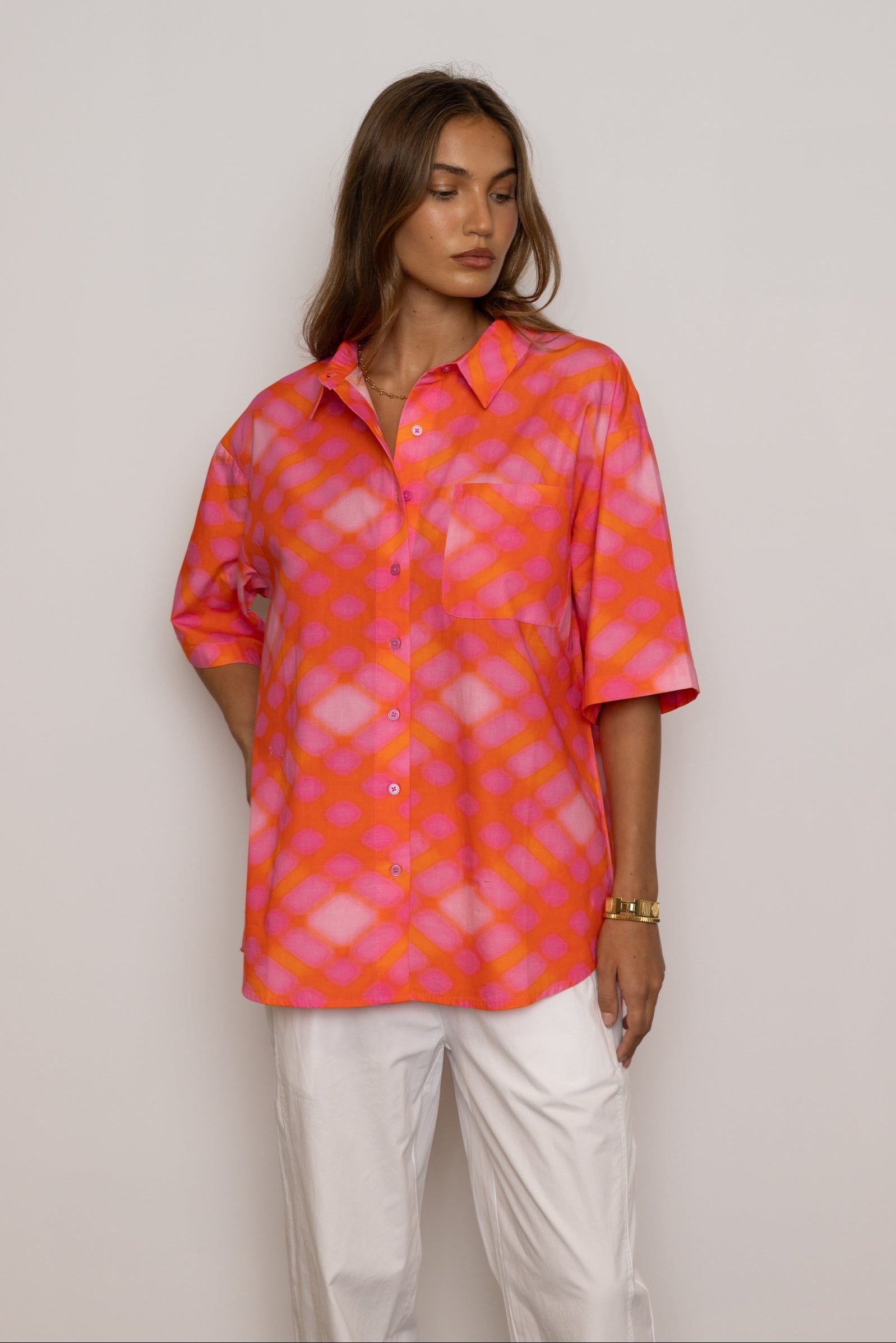 ROGUE Shirt Pink Blur Print