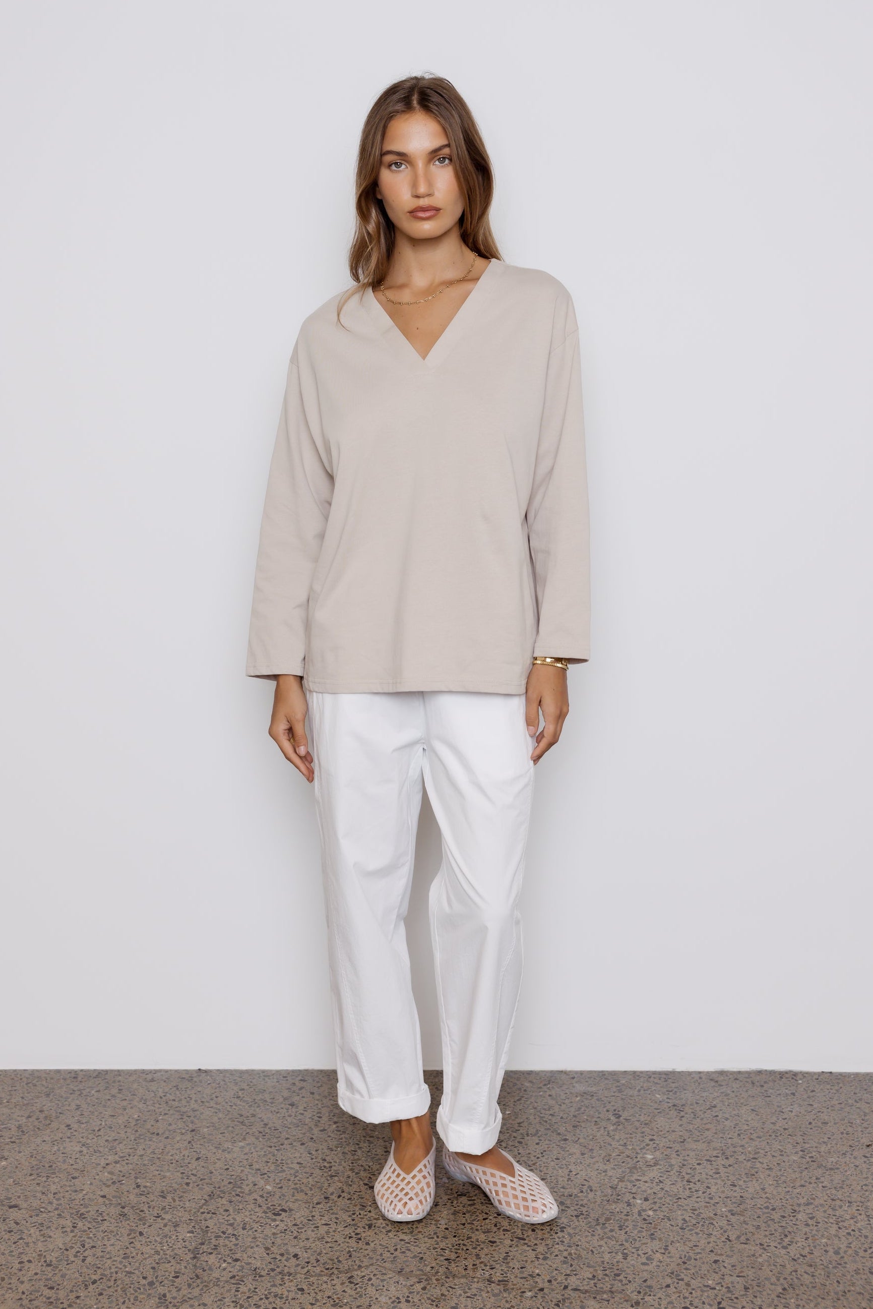 NIX V Long Sleeve Top Stone