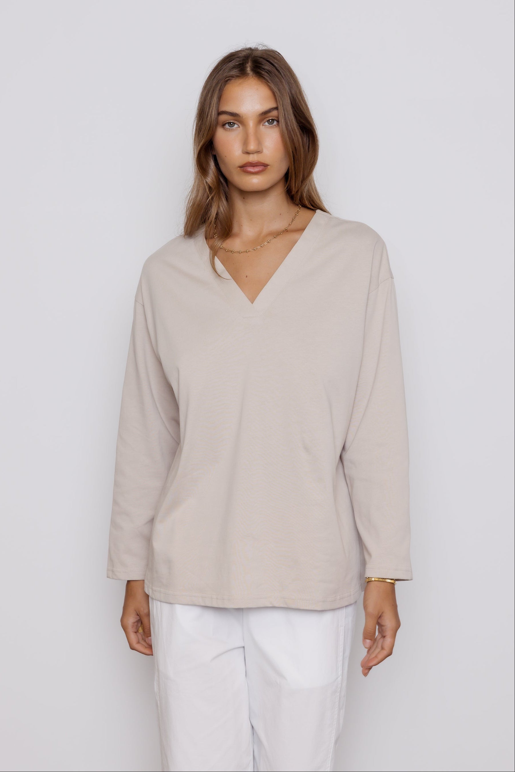 NIX V Long Sleeve Top Stone