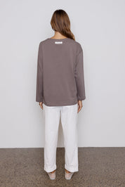 NIX V Long Sleeve Top Taupe Brown