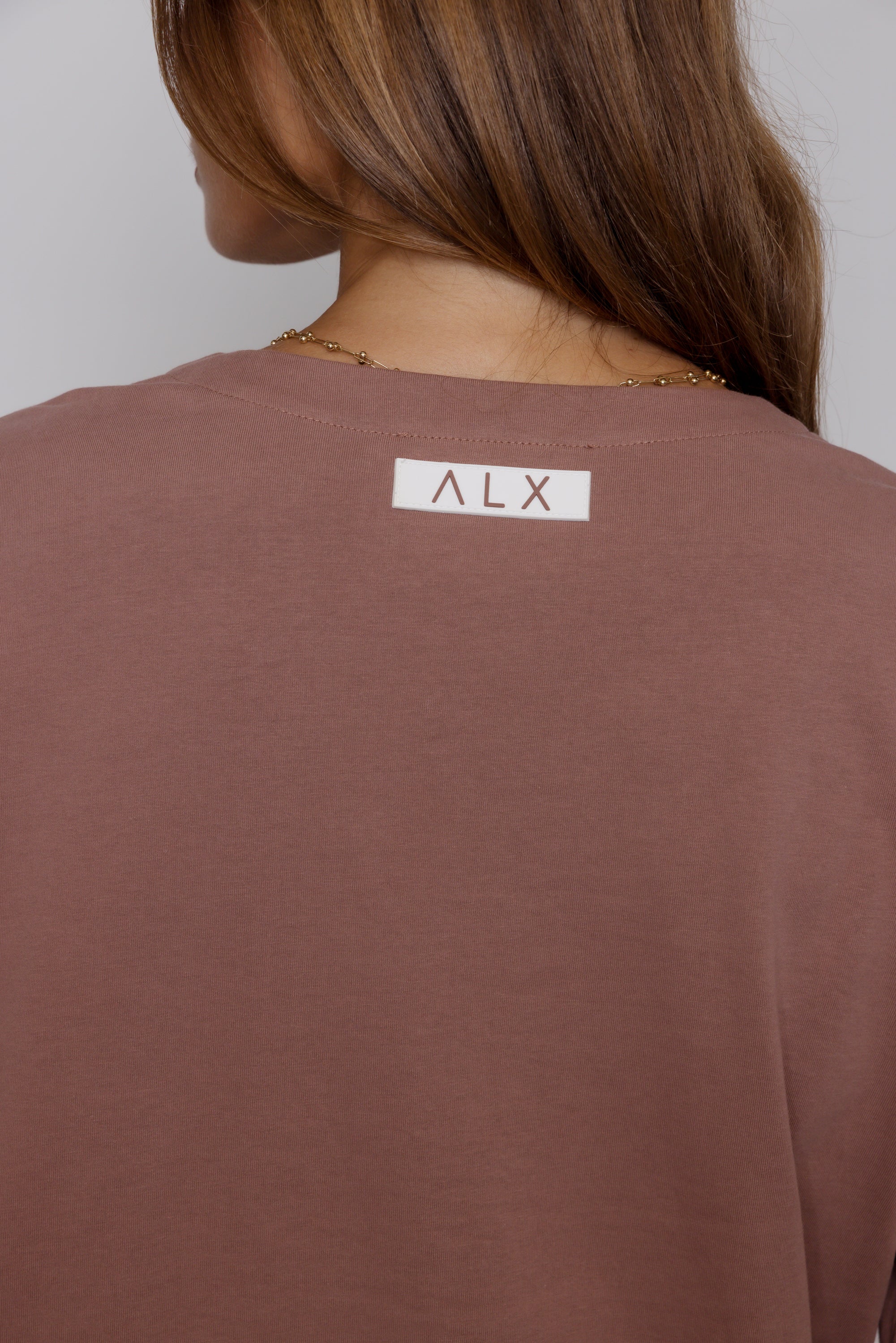 NIX V Long Sleeve Top Mahogany
