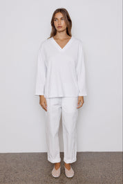 NIX V Long Sleeve Top White