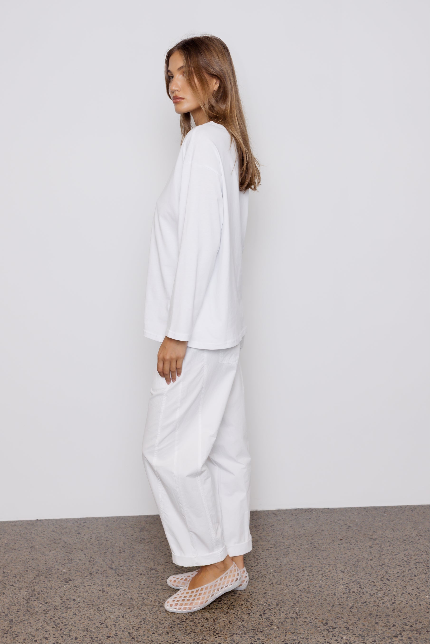 NIX V Long Sleeve Top White