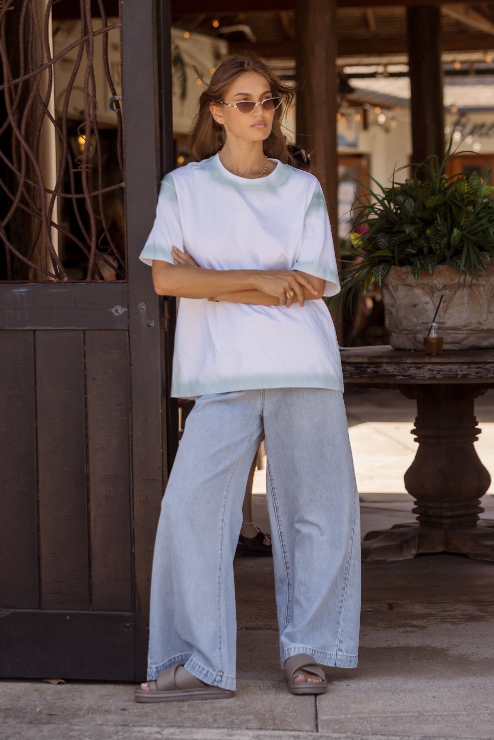 SPRAY T-Shirt White/Sage