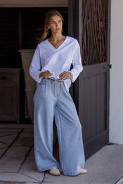 NIX V Long Sleeve Top White