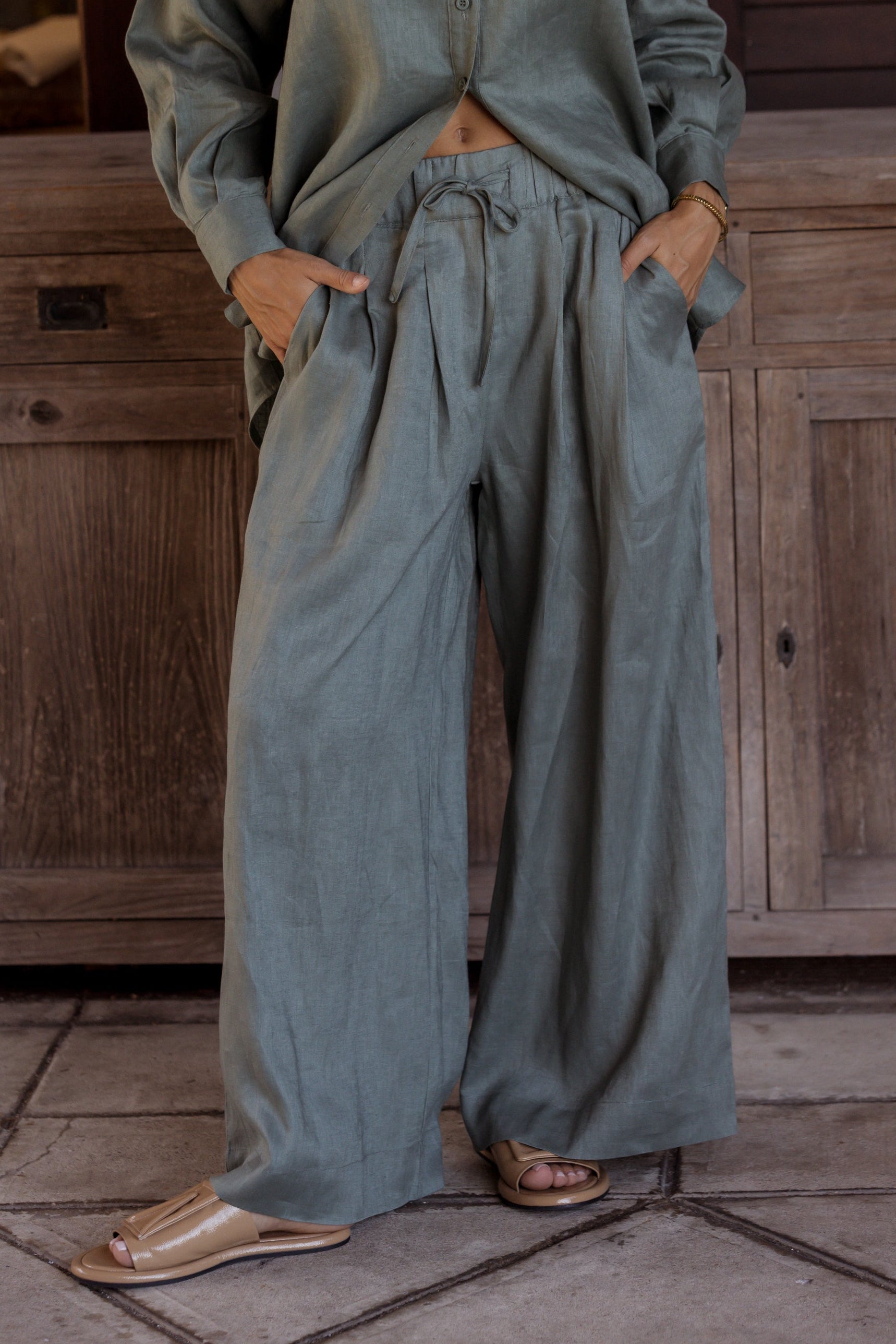 TERI Pants Dusty Green