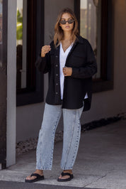 NELSIE Shacket Black