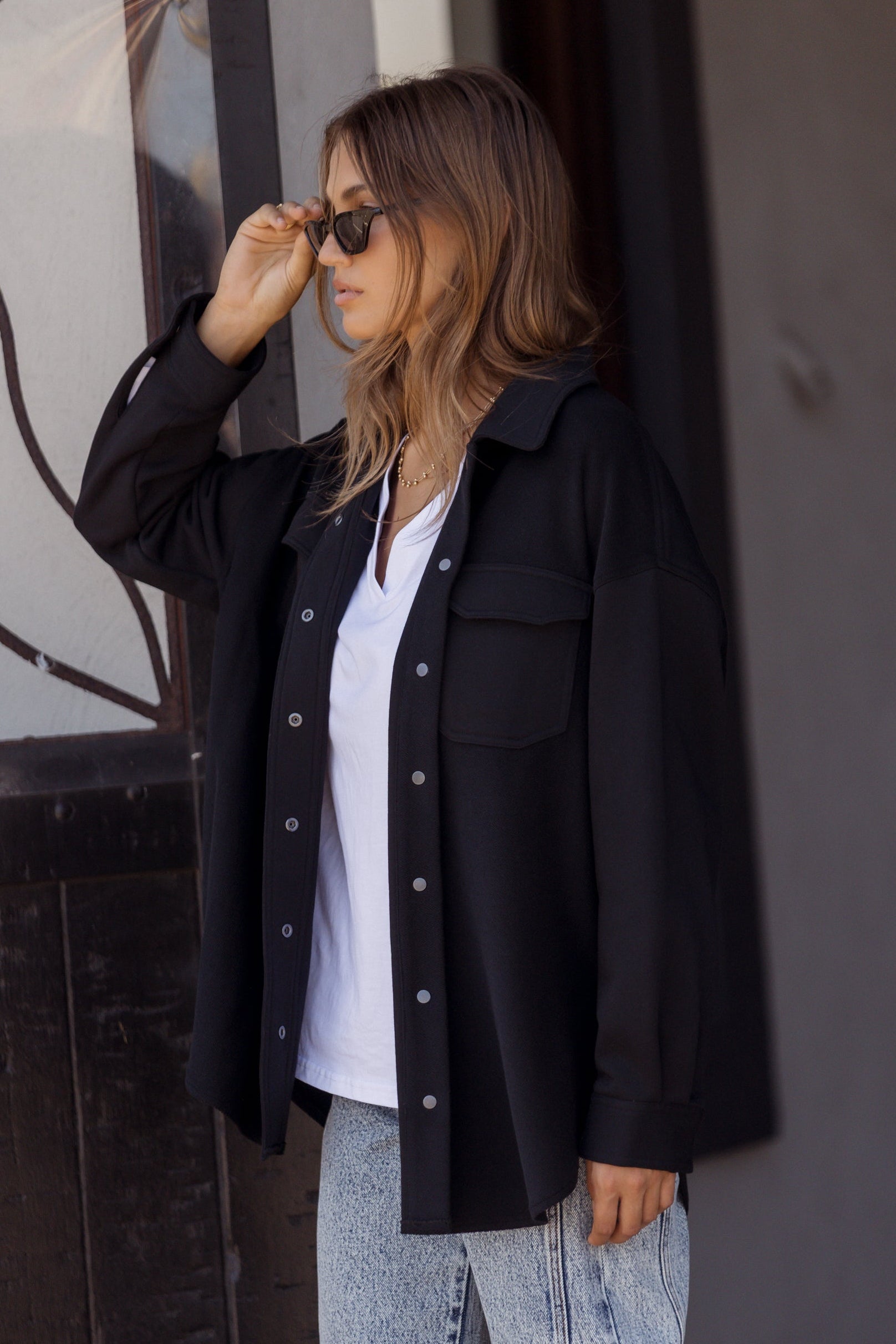 NELSIE Shacket Black