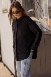 NELSIE Shacket Black