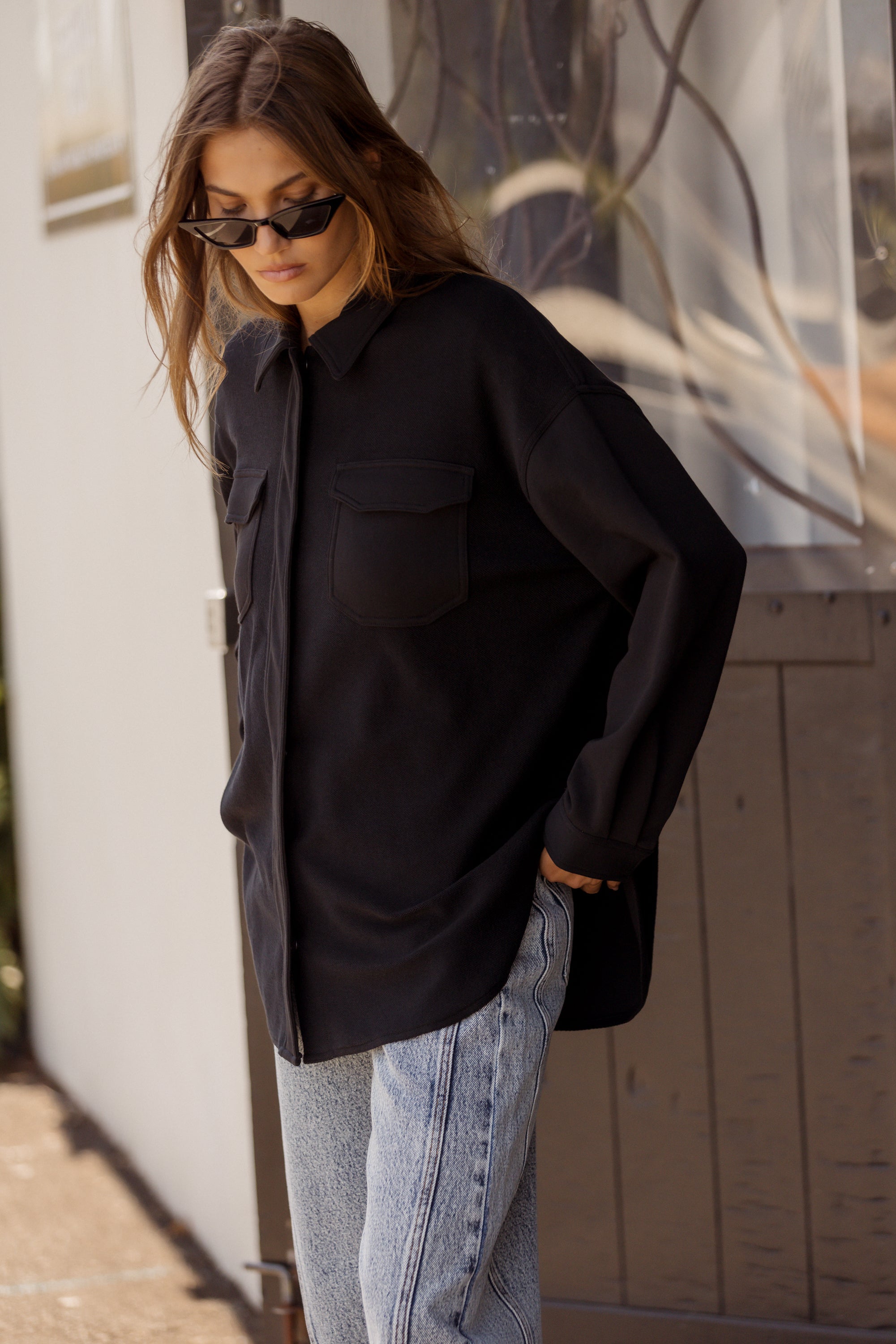 NELSIE Shacket Black