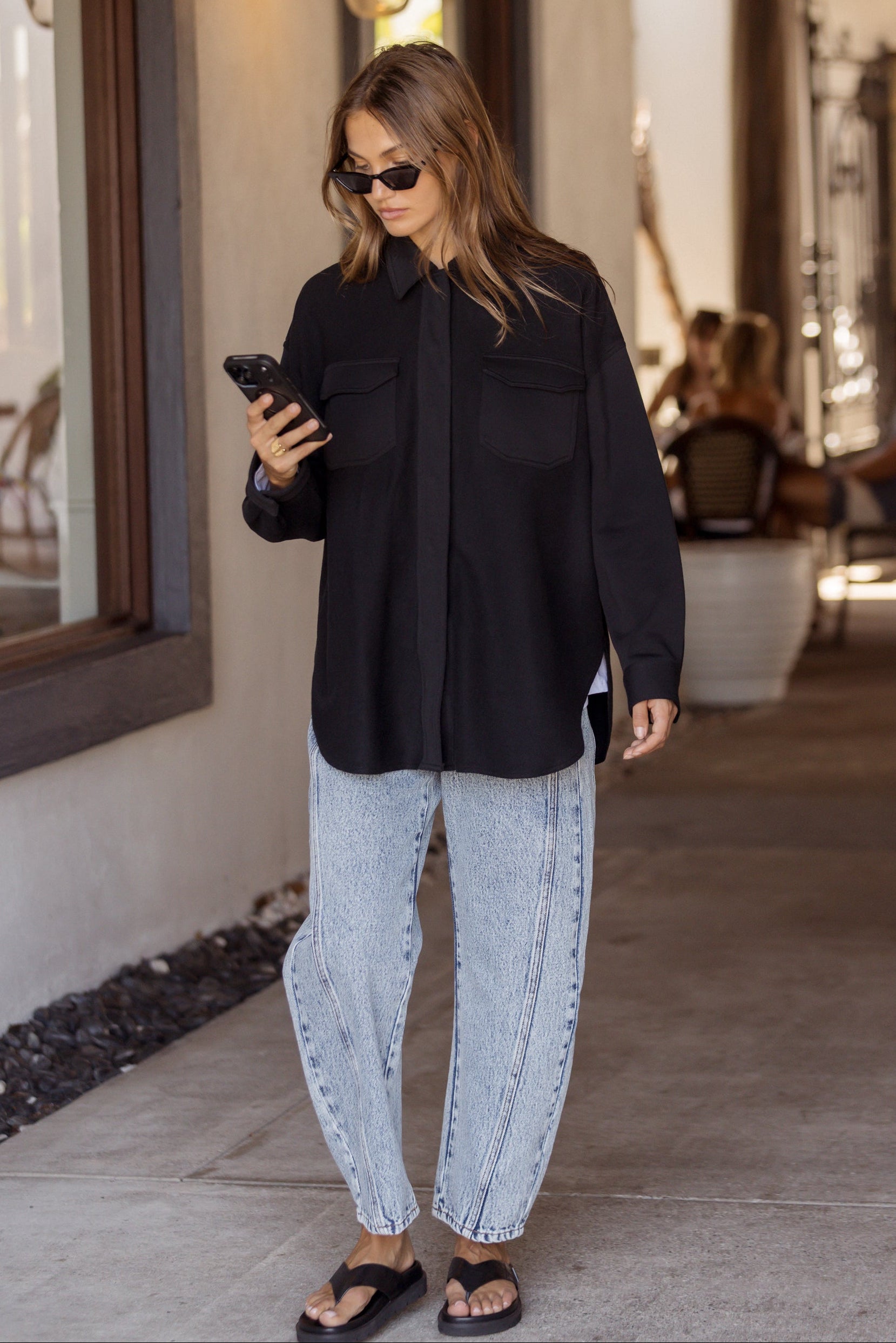 NELSIE Shacket Black