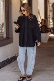 NELSIE Shacket Black