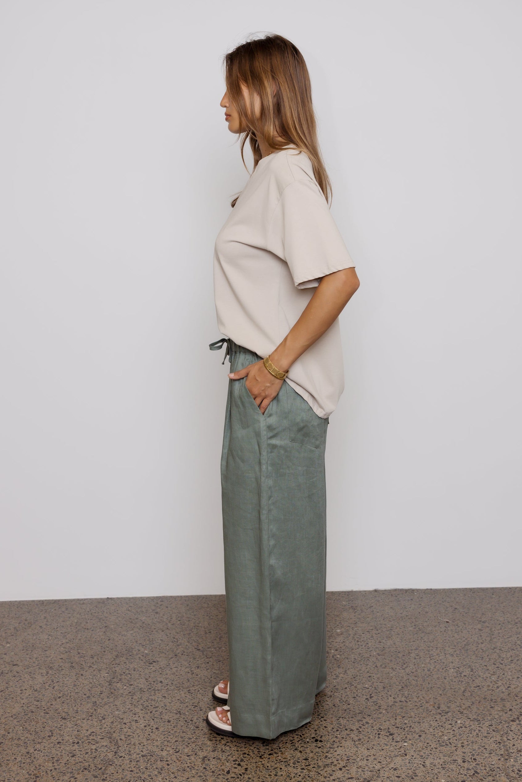 TERI Pants Dusty Green