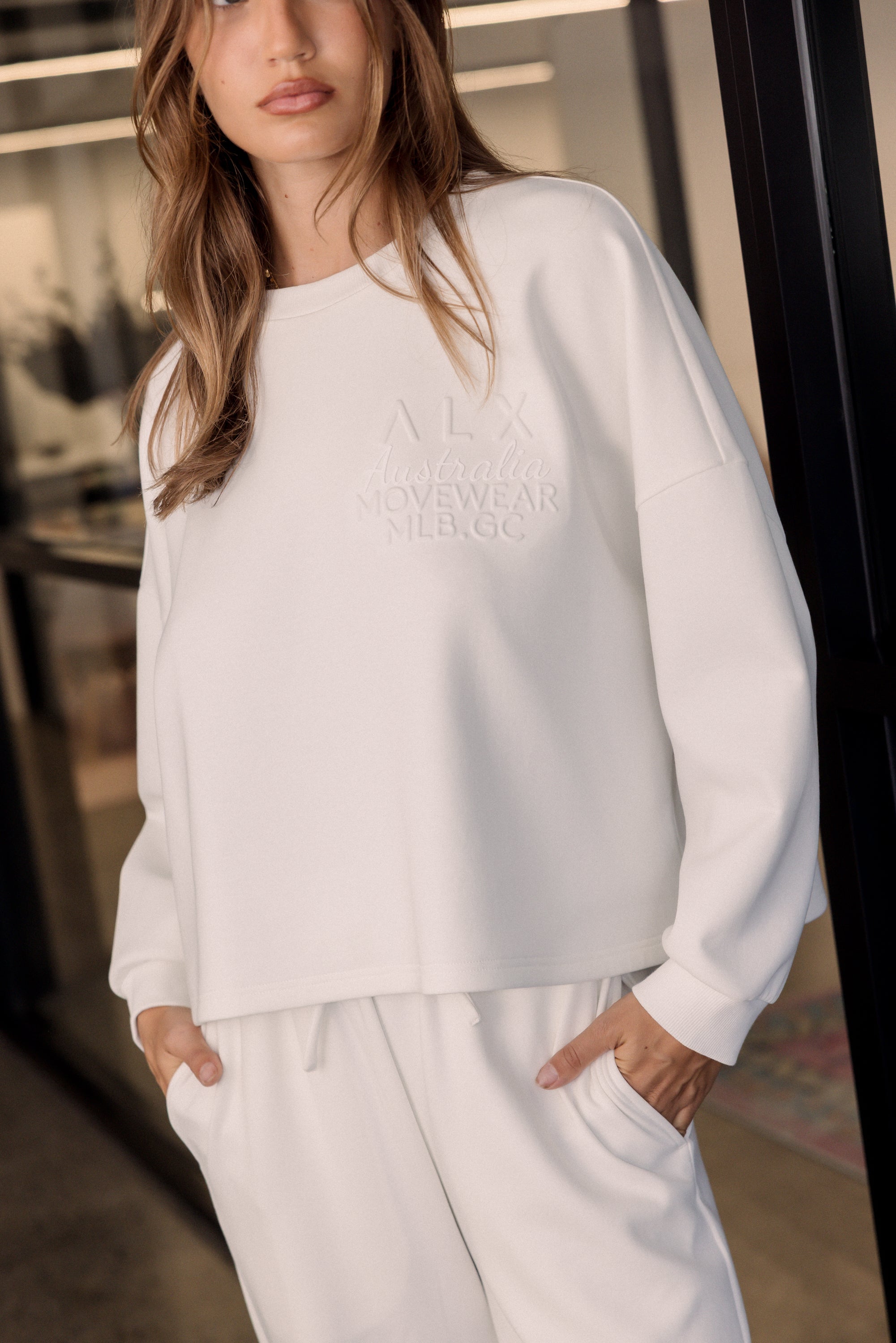 EMBY Long Sleeve Top White