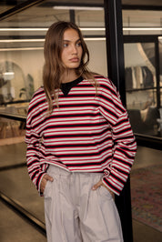 SABLE Long Sleeve Top Red Stripe