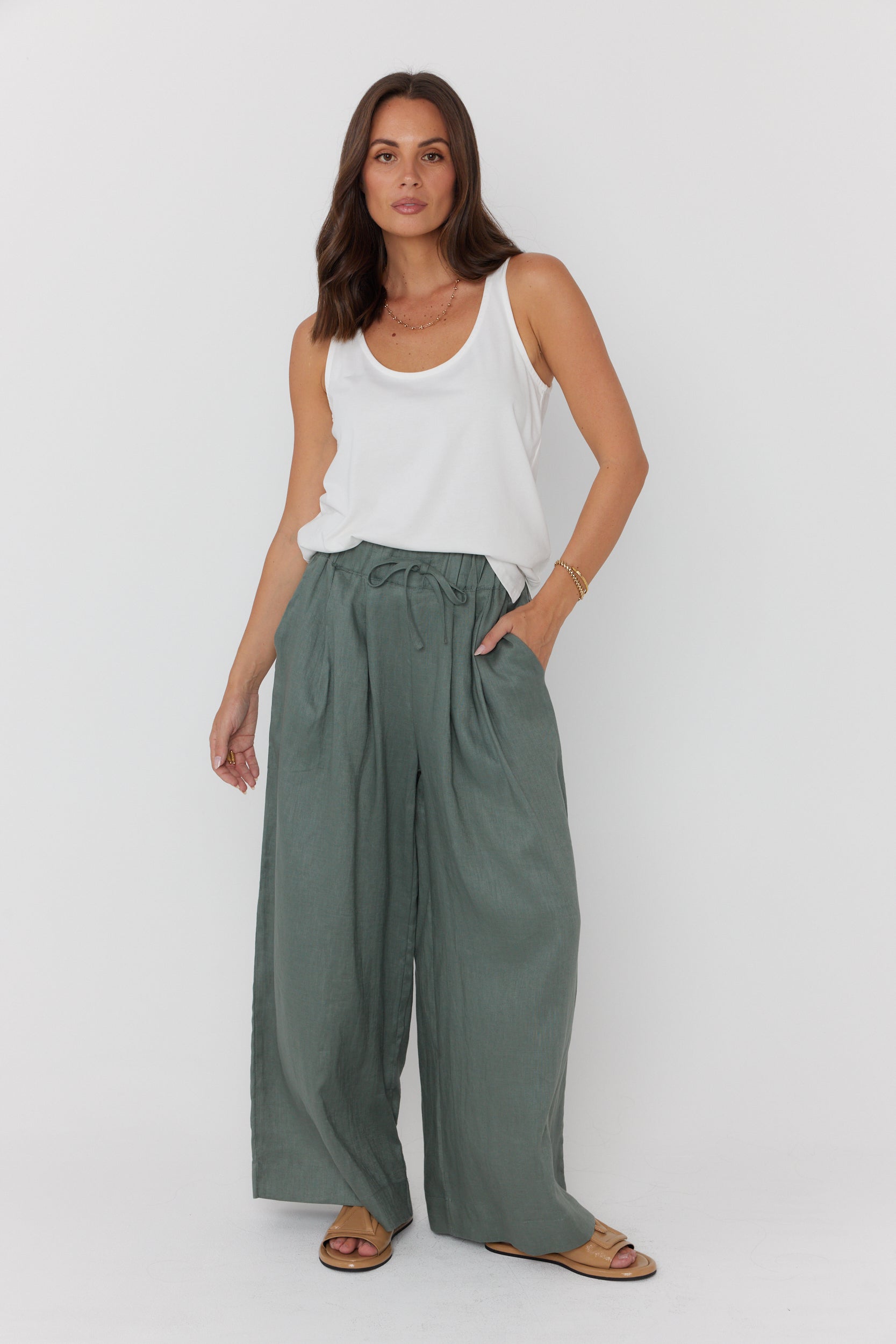 TERI Pants Dusty Green